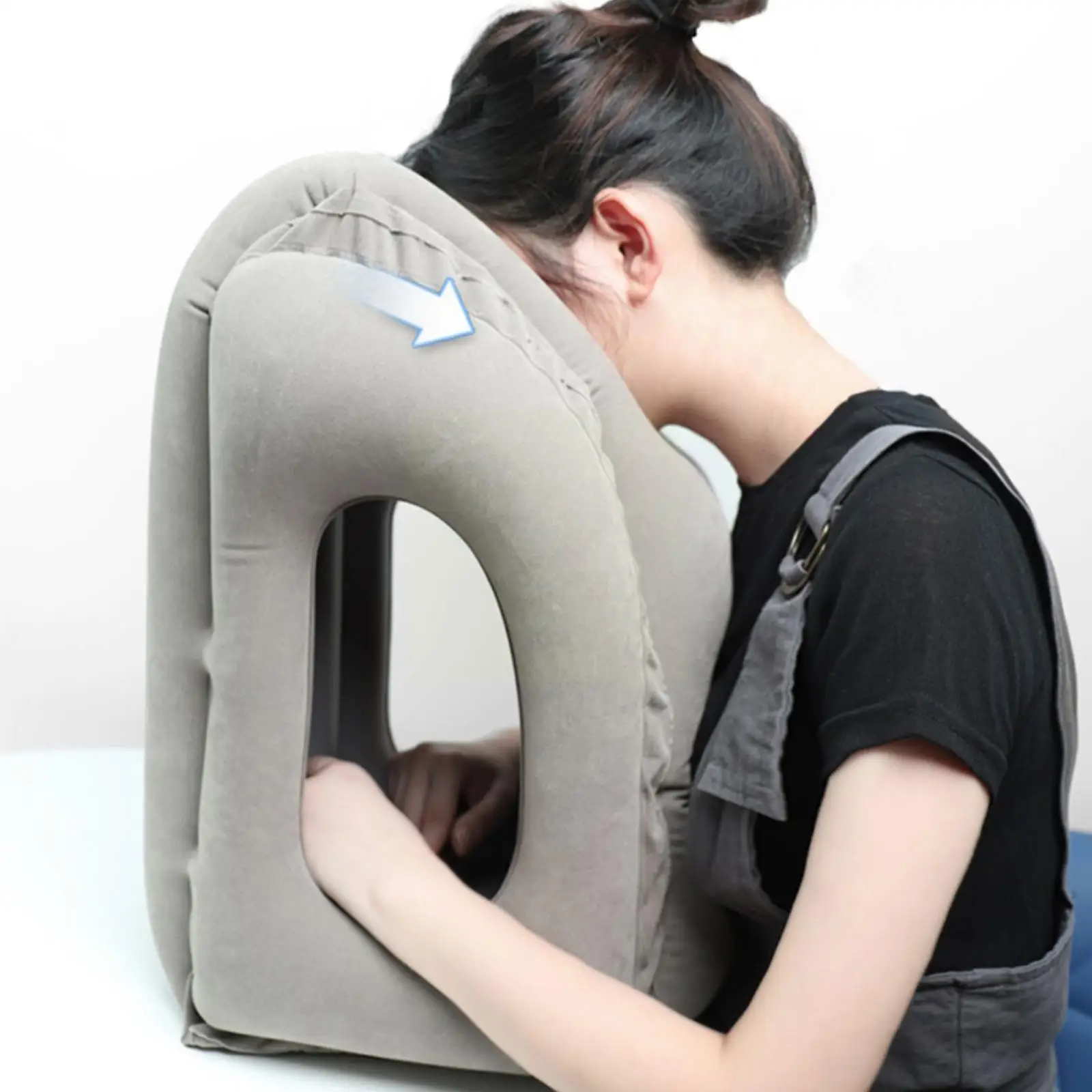 

Upgraded Inflatable Air Cushion Travel Pillow Headrest Chin Support Cushions For Airplane Plane Car Office Rest Neck Nap Pi N2c8