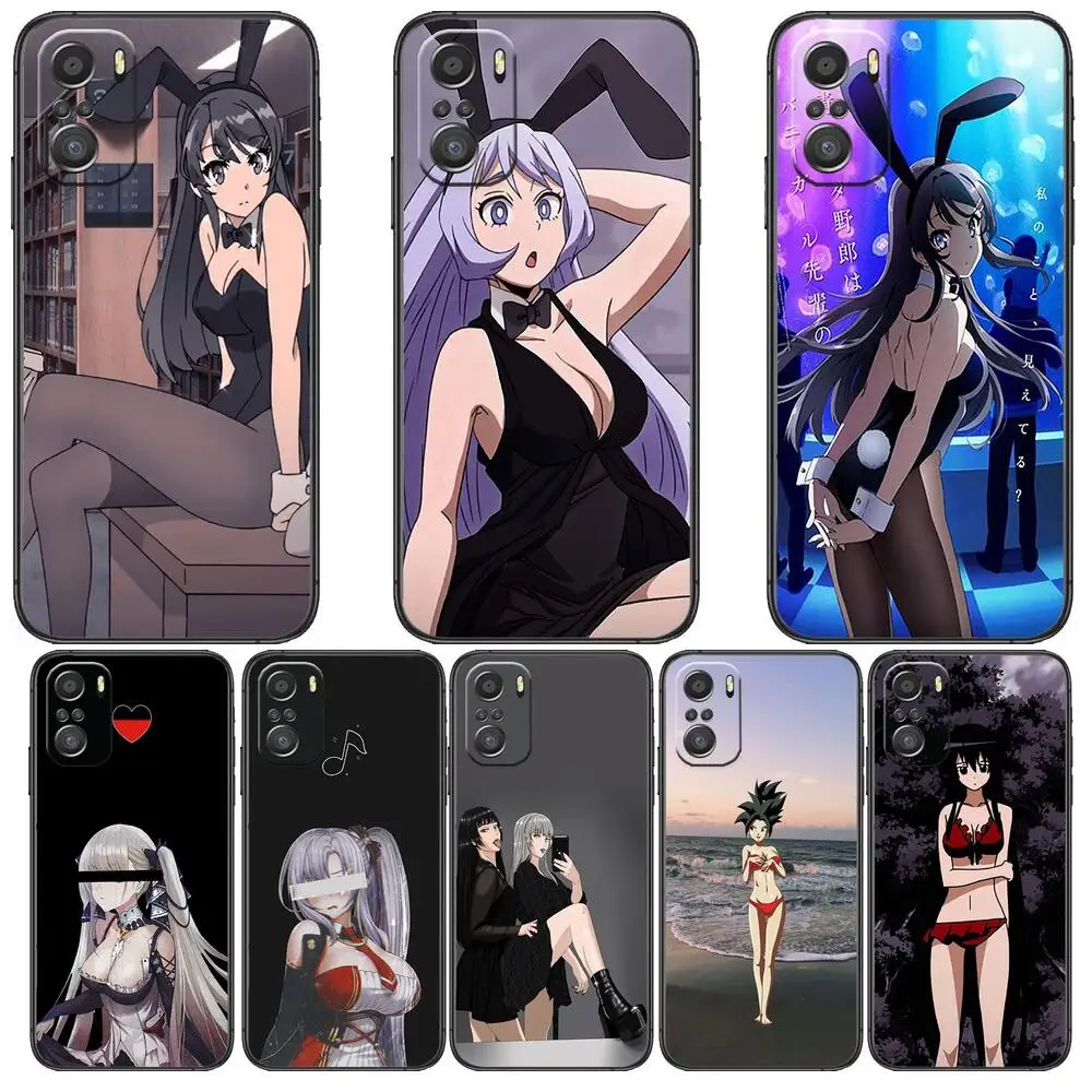 

Bikini Girl Anime Cute Phone Case For xiaomi redmi 11 Lite pro Ultra 10 9 8 MIX 4 FOLD 10T Black Cover Silicone Back Prett