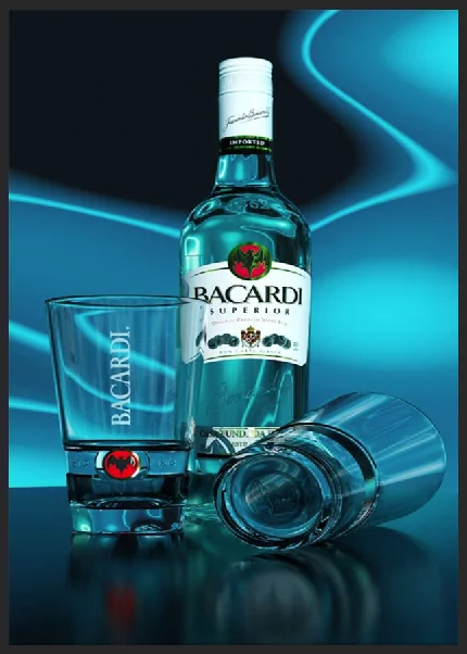Bacardi Rum Metal sign Bar pub man cave retro drink alcohol shed garage white |