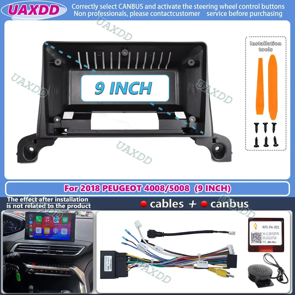 9-дюймовый автомобильный радиоприемник для 2018 PEUGEOT 4008 5008 2 Din панель с рамкой