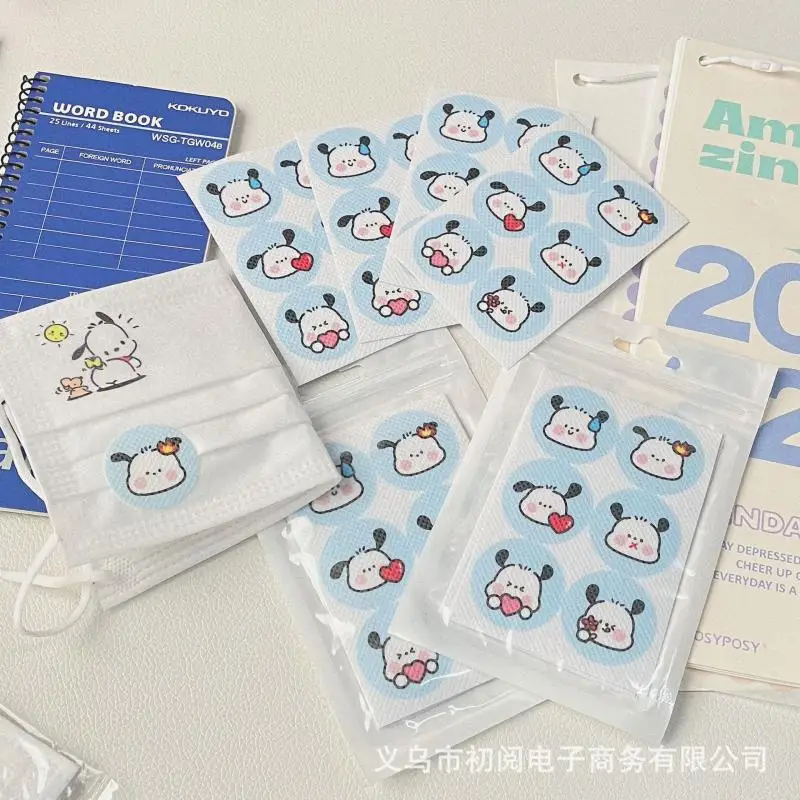 

Sanriod понравико серии аниме Kawaii Новая маска свежие наклейки милые летние необходимые газированные Ароматические Стикеры для ароматерапии д...