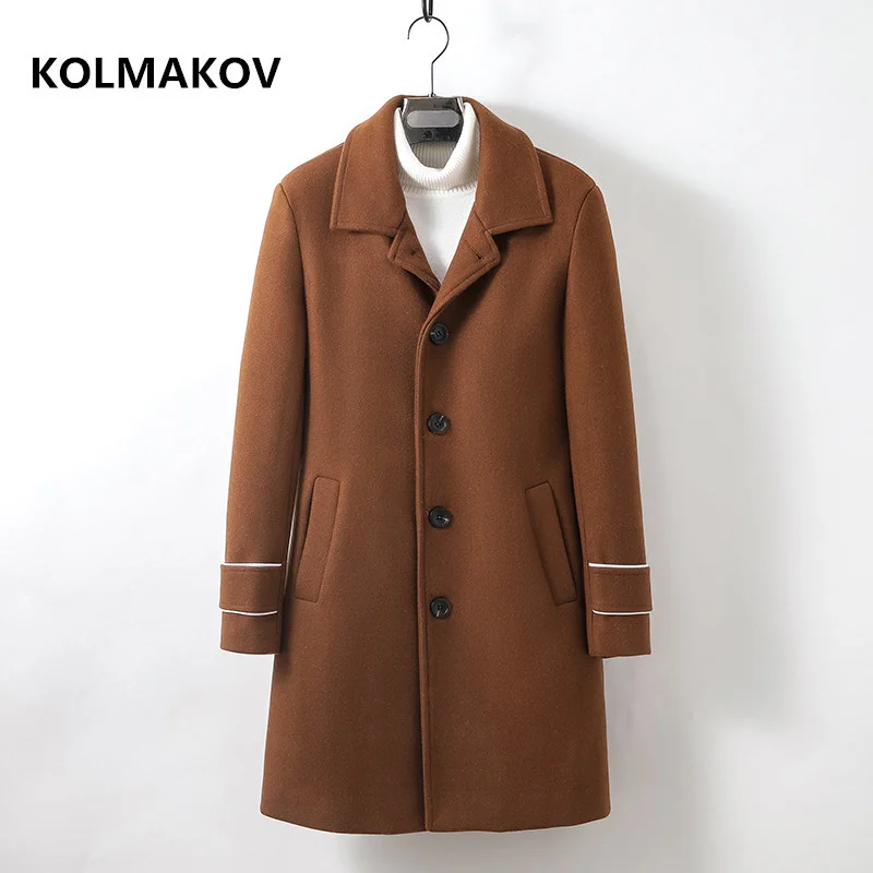 

Autumn winter 2023 Classic coat Long style Men's fashion Casual Trench Coat Male High quality Woollen overcoat men Jackets M-3XL