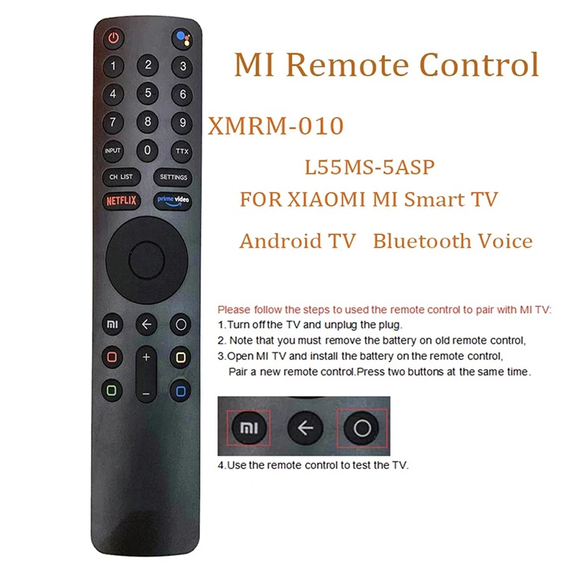 

1pc New XMRM-010 Bluetooth Voice Remote Control Replacement For Xiaomi MI TV 4S Android Smart TVs L65M5-5ASP MI P1 32 MI Box