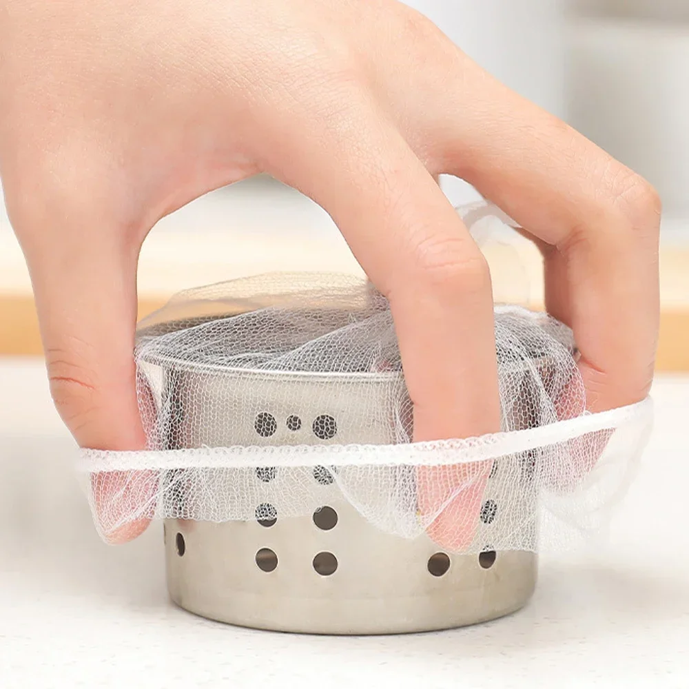 Одноразовые сетчатые мешки для фильтрации раковины 100 шт. слива в канализацию