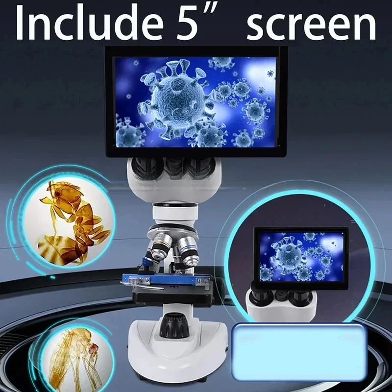 Биологический цифровой лабораторный компаундный микроскоп Zoom 30000X с