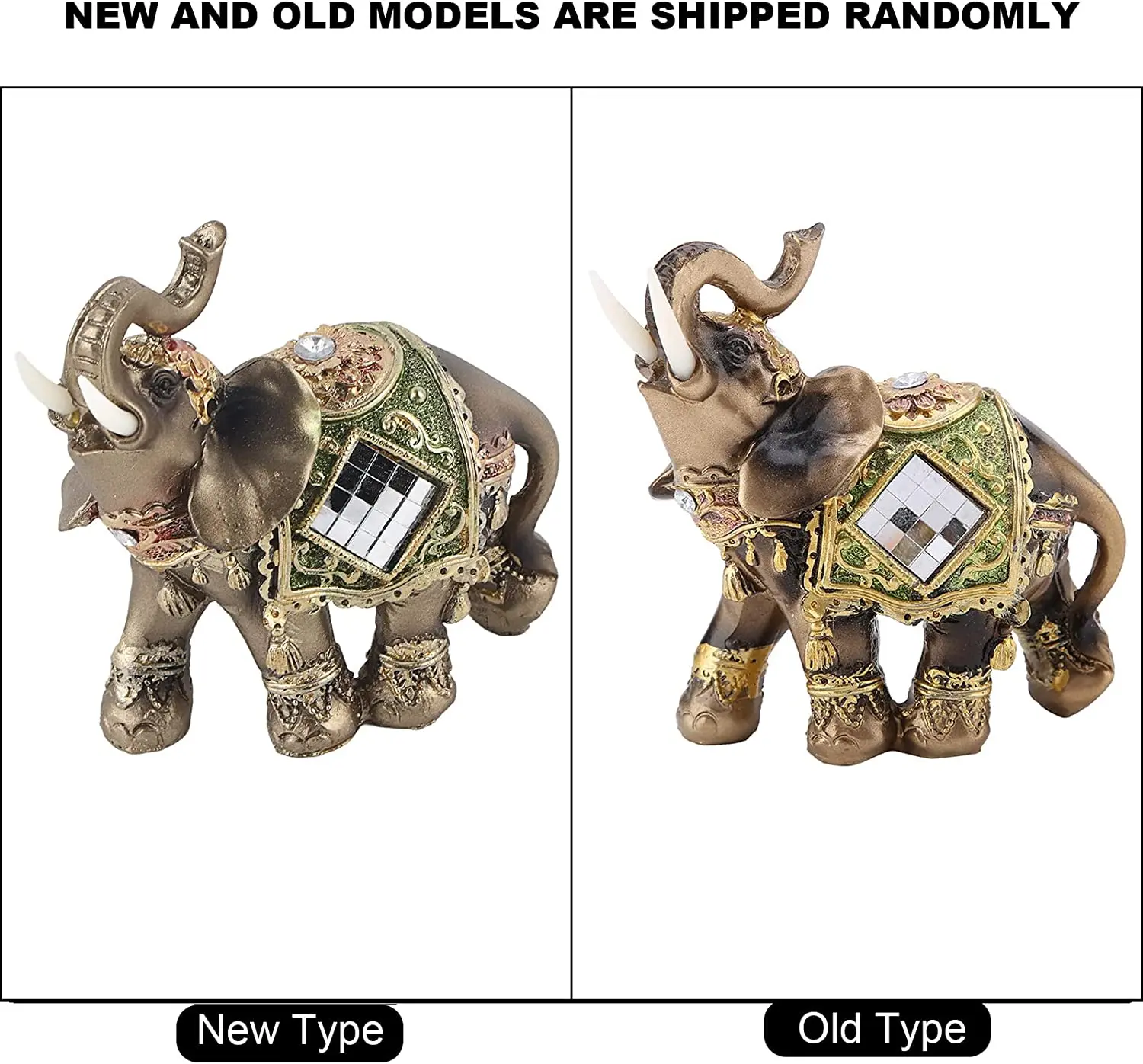 

Éléphant Vert Statue Sculpture Figurine Chanceux Feng Shui Chanceux Maison Voiture Plateau Décoration Décor(L)