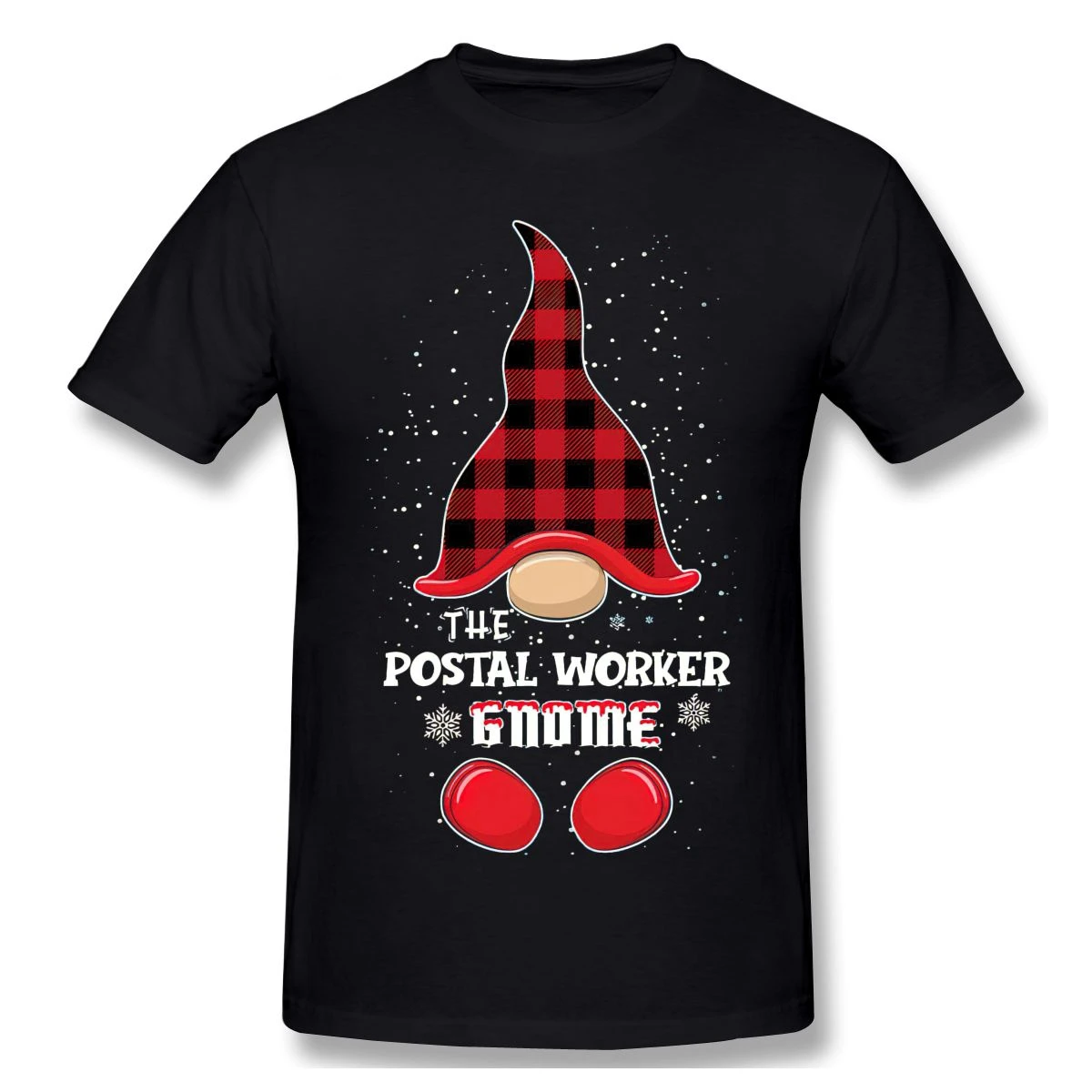 

Postal Worker Gnome Buffalo Plaid Matching Christmas Xmas T Shirt Men WoMen Cotton T-shirt Graphics Tshirt Brands Tee Top Gift
