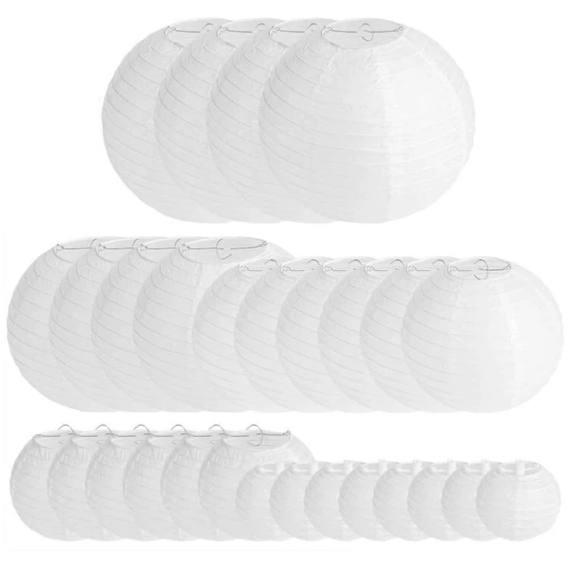 

Hanging Paper Lantern 28 Packs White Paper Lanterns Decoration for Weddings Birthdays Parties and Events Great Party Decorations