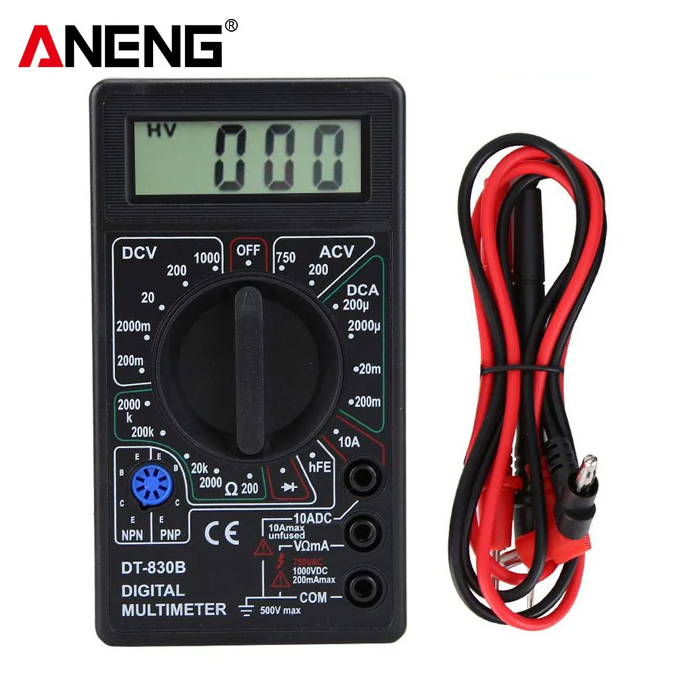 

ANENG DT830B LCD Digital Multimeter 750/1000V AC/DC Voltmeter Ammeter Ohm Tester Amperemeter Handheld Meter Digital Multimeter