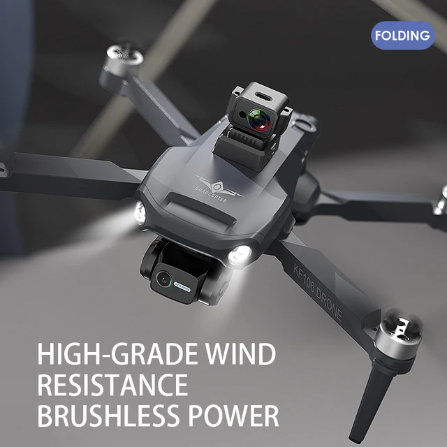 New KF106 Max Drone 8K 5G Professional Wifi HD Dual Camera 3-axis Brushless Motor Foldable Quadcopter Toy 5