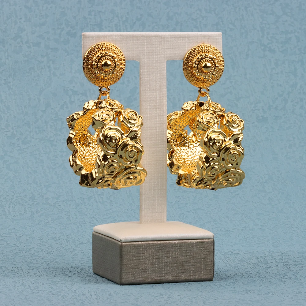 

Fashion Earrings Large Style Hoop Earrings For Copper African Nigeria Women High Quality Classic Party Wedding