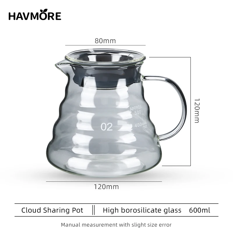 

HAVMORE ручной кофейник из стекла 360/600/800 мл