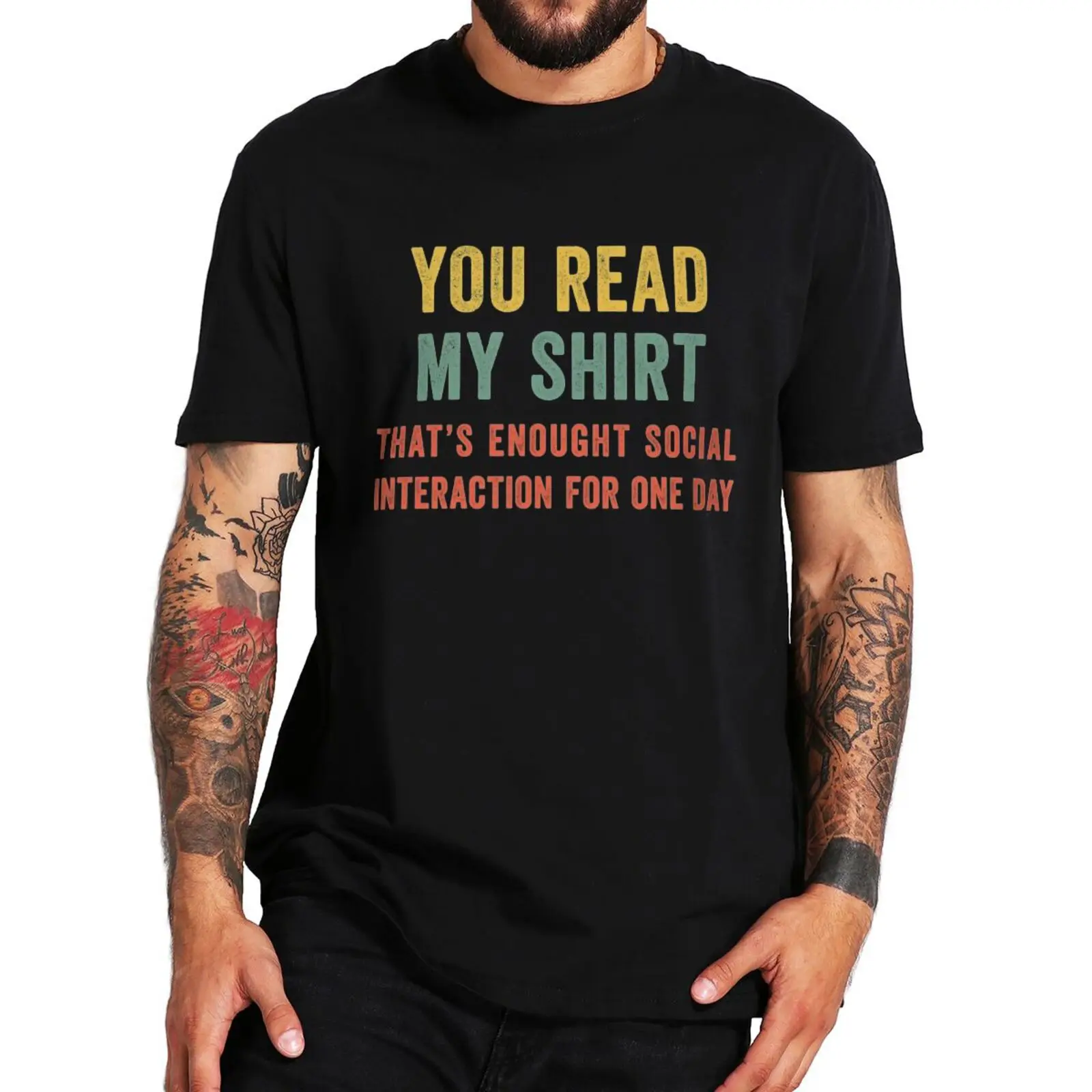 

Retro You Read My Shirt That's Enough Social For One Day T-shirt Funny Joke Sarcastic Humor Tee Casual Summer Unisex T Shirts