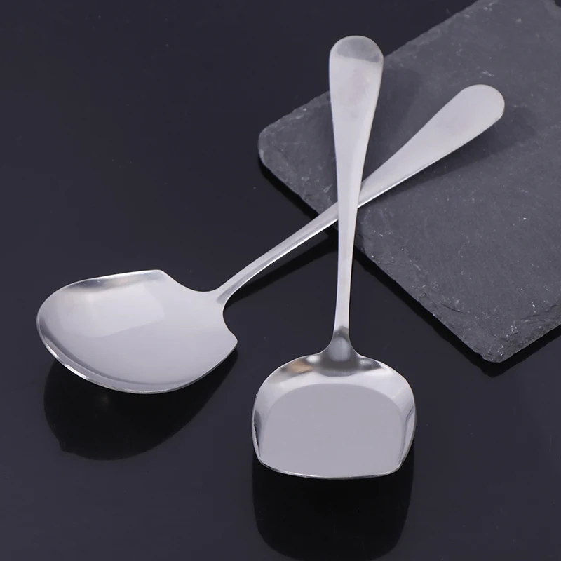 Большая ложка из нержавеющей стали столовые приборы для кухни столовая посуда