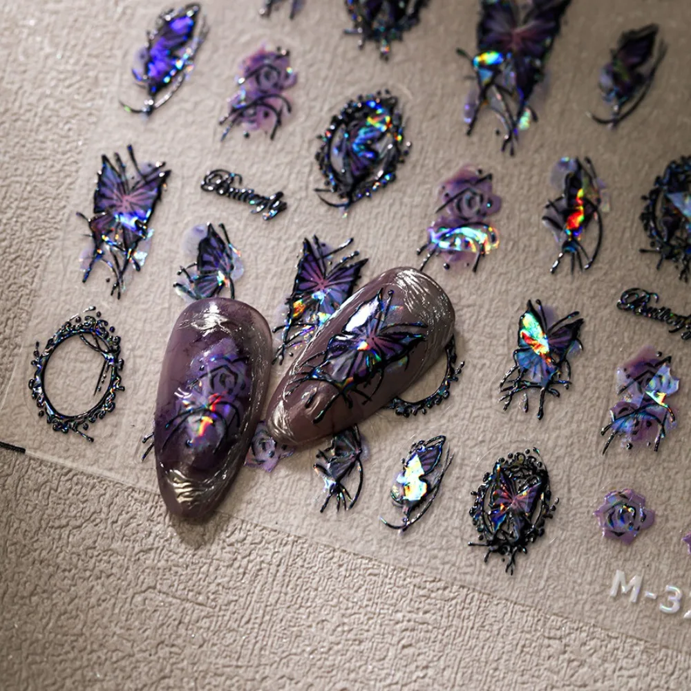 Наклейки для ногтей с цветком тюльпана лилии цветы листья цветочные украшения