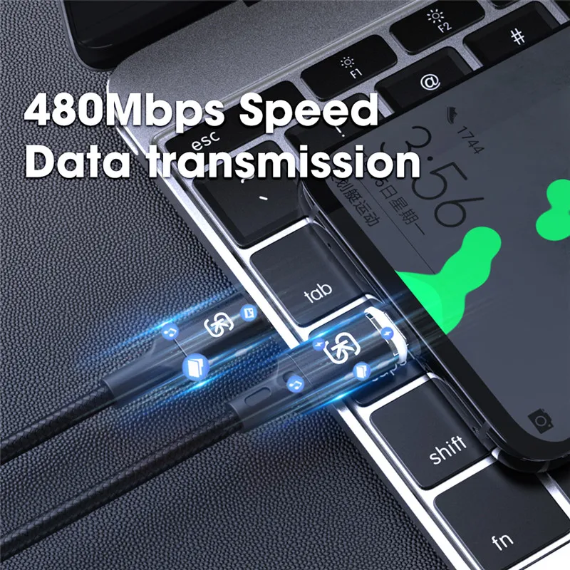 

Магнитный зарядный кабель с разъемами USB Type-C и USB Type-C, 100 Вт
