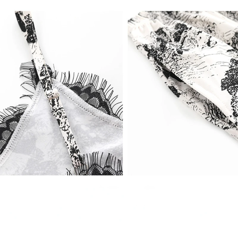 Summer Pajamas for Women's  Thin Section Sleeveless Sling V-neck Lace Decoration Retro Noble Style Casual Home Sexy Nightgowns