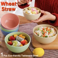 wheat straw bowl eco friendly dinnerware ramen bowls breakfast cereal salad soup bowl travel camping tableware picnic cutlery