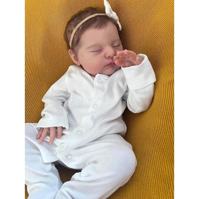 19-дюймовая кукла реборн для новорожденных Laura ручной работы 3D макияж тон кожи