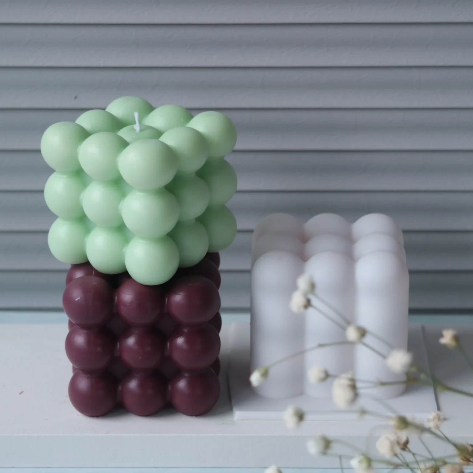 

LOVE'N OEM LV157I Candle Rubik's Cube Shape Ice Cube 6 Mold Silicone Set For Party Bar Accessories Chocolate Cake Decoration
