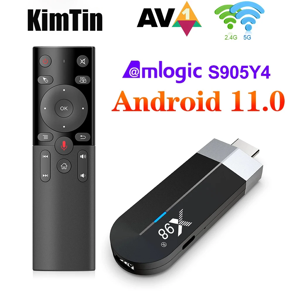 KimTin мини-ПК X98 S500 Stick 4K TV Mini Android 11 4 ГБ 32 Amlogic S905Y4 четырехъядерный телефон 5G 2 4G Wifi BT