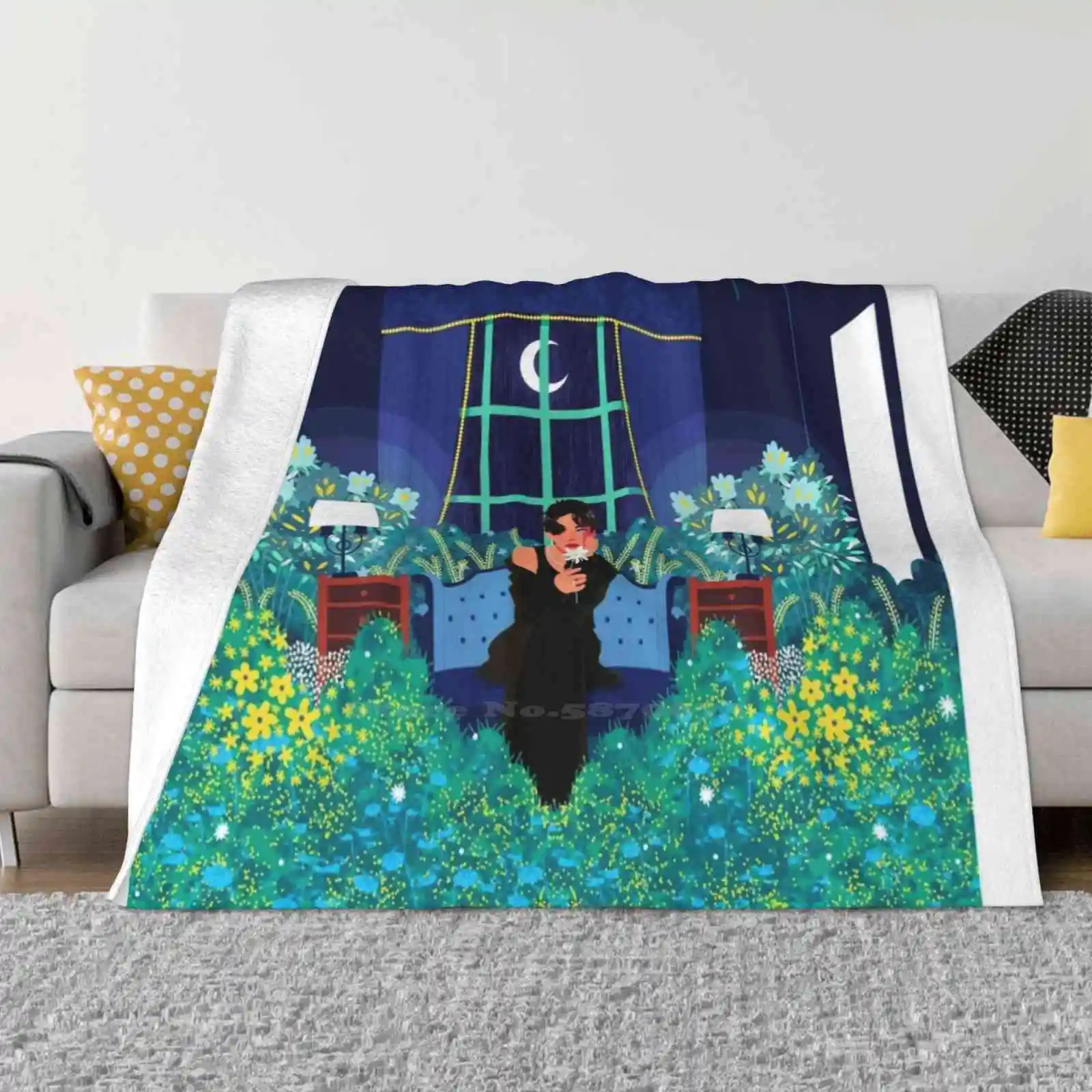 

О цветах, забавное модное мягкое одеяло в трендовом стиле, армейские формы, цвета, веселая забавная модная приза, милый красивый Минимализм