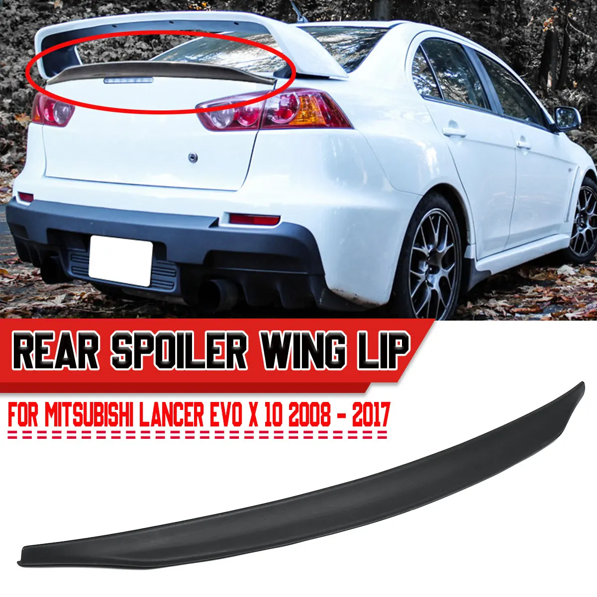 

Matte Black Car Rear Trunk Boot Lip Spoiler Wing Lip Extension For Mitsubishi For Lancer Evo X 10 2008-2017 Car Rear Wing Lip