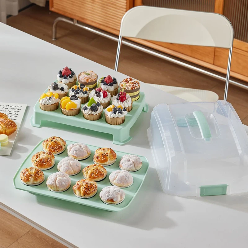 16 стандартных коробок для кексов органайзер держатель прочная Двухуровневая
