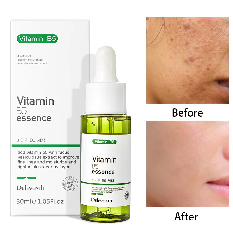 

Vitamin B5 Serum Deep Moisturizing Essence Improve Dullness Shrink Pores Acne Treatment Firming Anti Wrinkle Face Skin Care 30ml