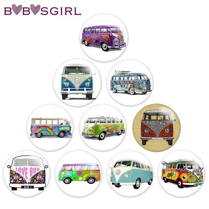 

Bus 10mm-40mm Round Photo Glass Cabochon Demo Flat Back Making Findings DIY Snap Button NN0201