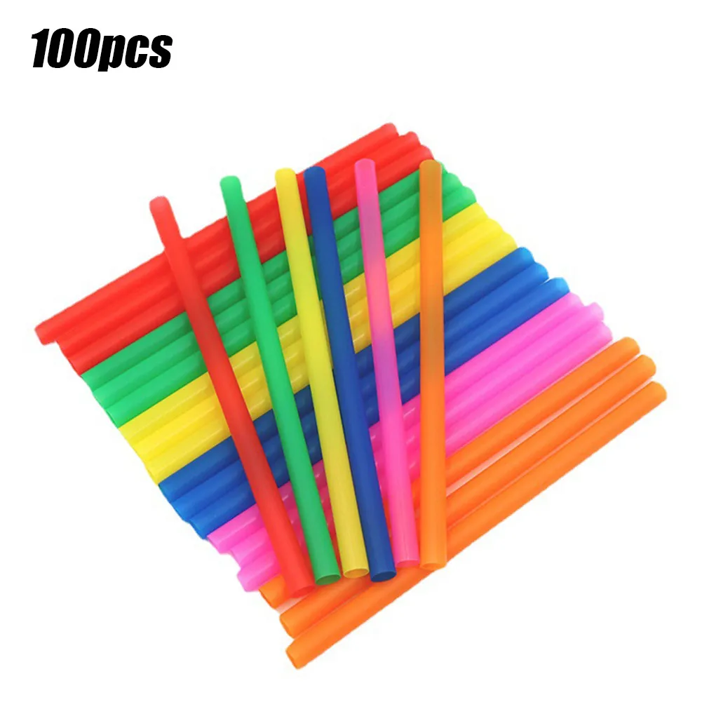 

100pcs Boba Straws Extra Wide Clear Drinking Kunststof Jumbo Smoothie Straws 11mm Bore Drinkware Bar Accessories