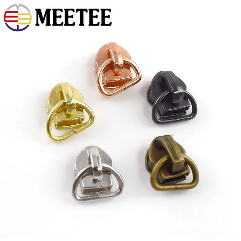 

50/100Pcs 5# Zipper Slider D Ring Zip Puller Head for Nylon Zippers Bag Clothes Jacket Pocket Repair Kits DIY Sewing Accessories