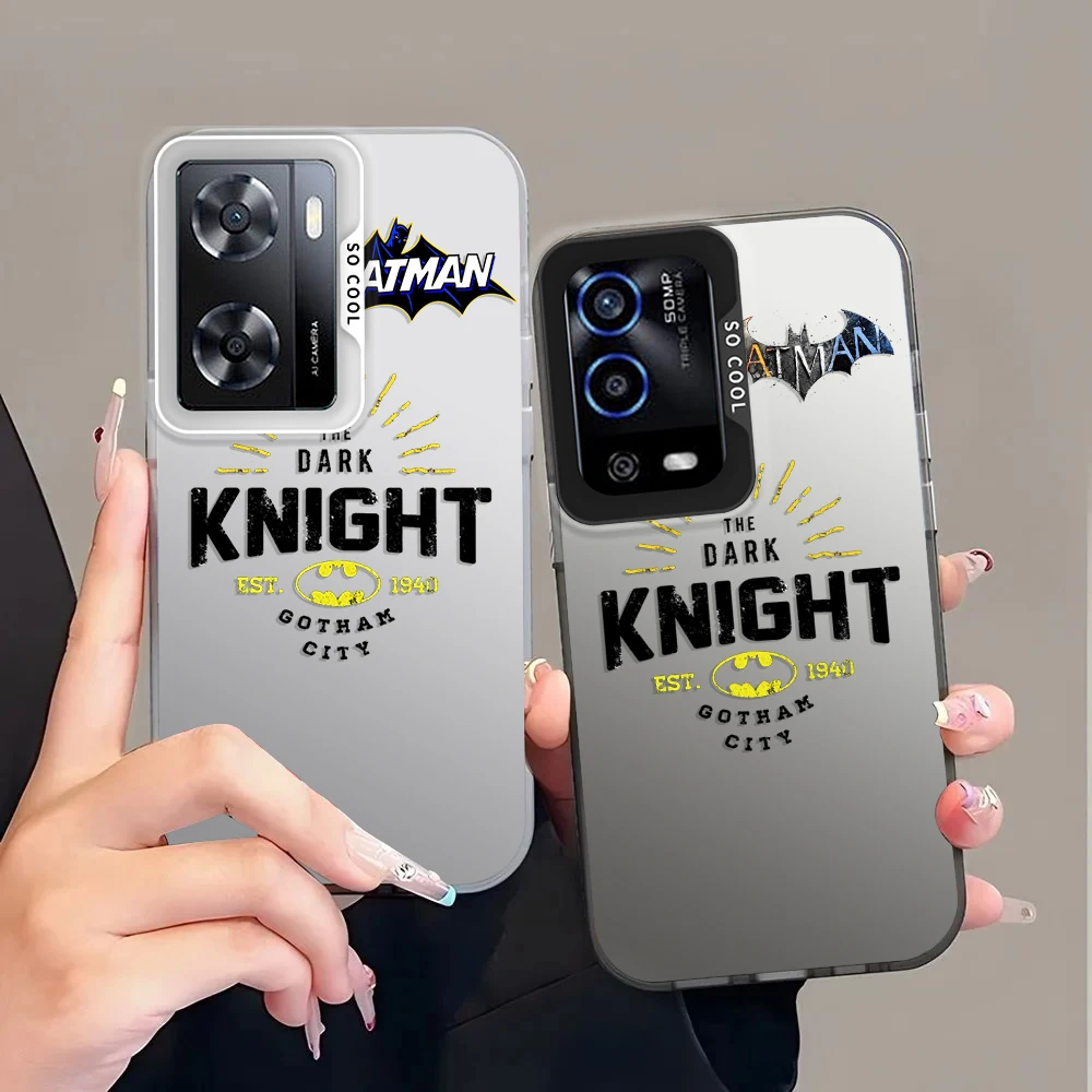 Супергерой B-atmans для OPPO Reno A98 A78 A76 A74 A58 8T 7Z 7 6 Pro 2020 4G 5G Модный Красочный серебристый