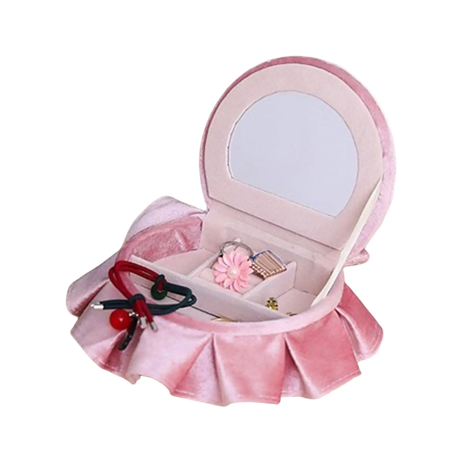 

Dollhouse Bed Necklace Rings Storage Gifts Pink Resin Ornaments Jewelry Organizer Jewelry Box for Dollhouse Bedroom Decor Kids