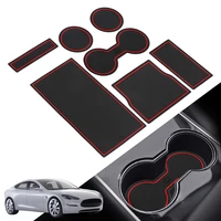 gate slot center protective cup holder pads car console wrap mat anti slip mat for tesla model 3 auto interior accessories