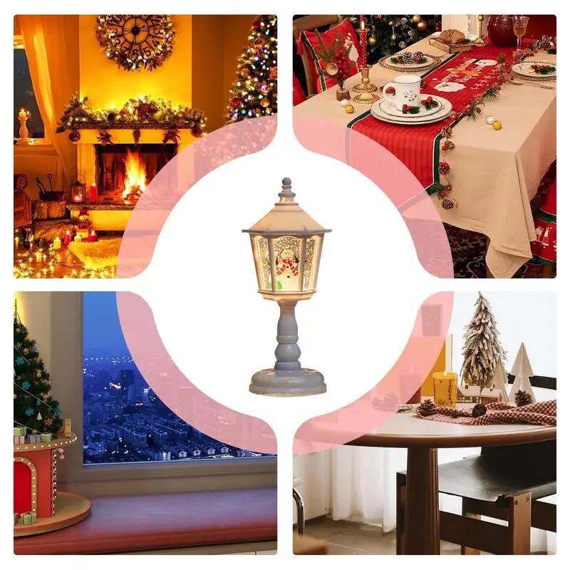 Фонарь в виде снежного шара Рождественский фонарь крутящийся Блестящий Снежный