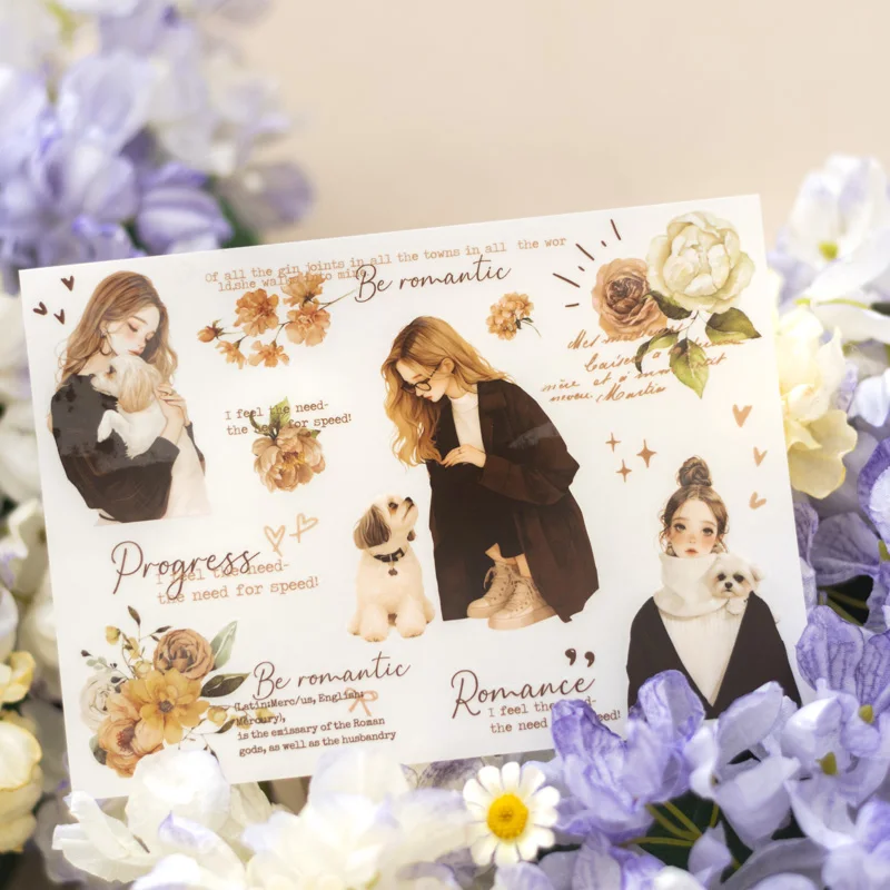 2 листа ПВХ-наклейка морской цветок в ее сердце