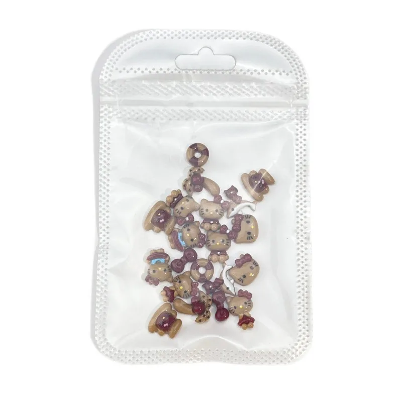 20 шт. ярко-красный бантик для ногтей с котенком и котом забавного маникюра