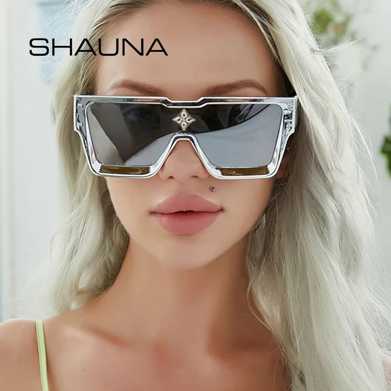 SHAUNA – lunettes de soleil carrées de luxe surdimensionnées en cristal pour femmes  tendance pour