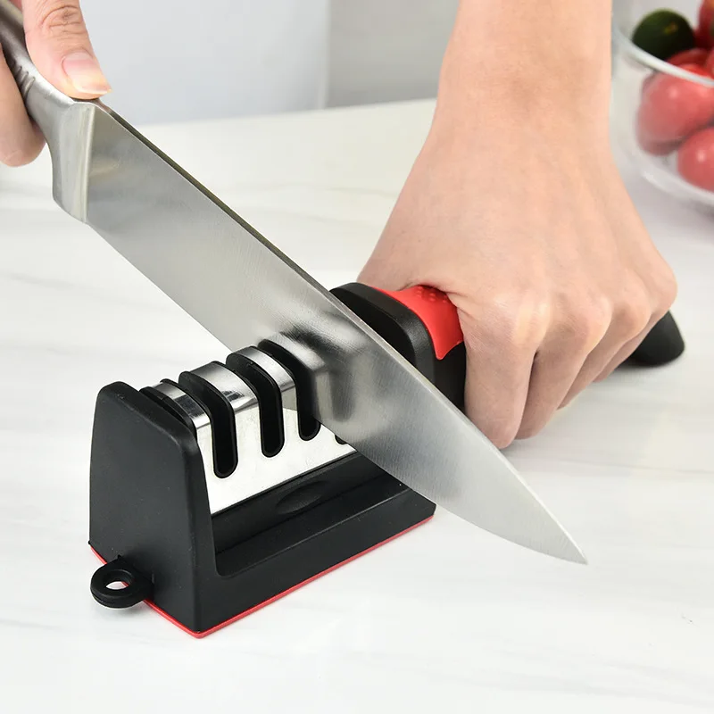 

Knife Sharpening Tool Knife Sharpener 3 Stages Kitchen Quick Sharpening Stone Professional Stainless Steel Chef Accessories Tool