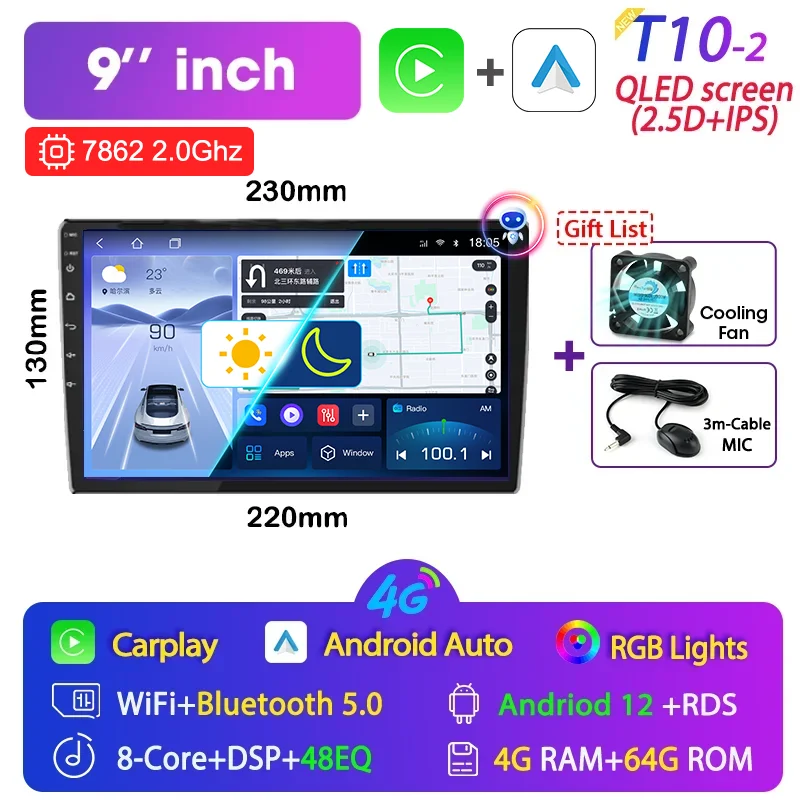 Srnubi 2 din 7 9 10 дюймов Android 12 для Toyota VW Kia Nissan Honda Lada Ford Автомобильный радиоприемник Мультимедийный плеер Carplay Стерео 4G GPS DVD