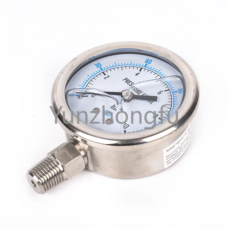 

OEM Dial Size 40mm 50mm 63mm 100mm 150mm Hydraulic Oil Filled Air Pressure Gauge