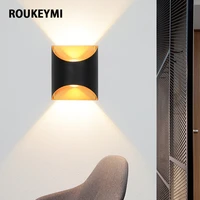 roukeymi external aluminum wall lights waterproof modern living room balcony decoration led ip65 sconces outdoor wall lighting