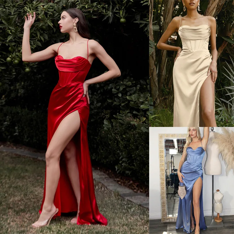 

Новинка весна-лето 2022, женские платья, сексуальное платье на бретельках без рукавов для женщин вечерние