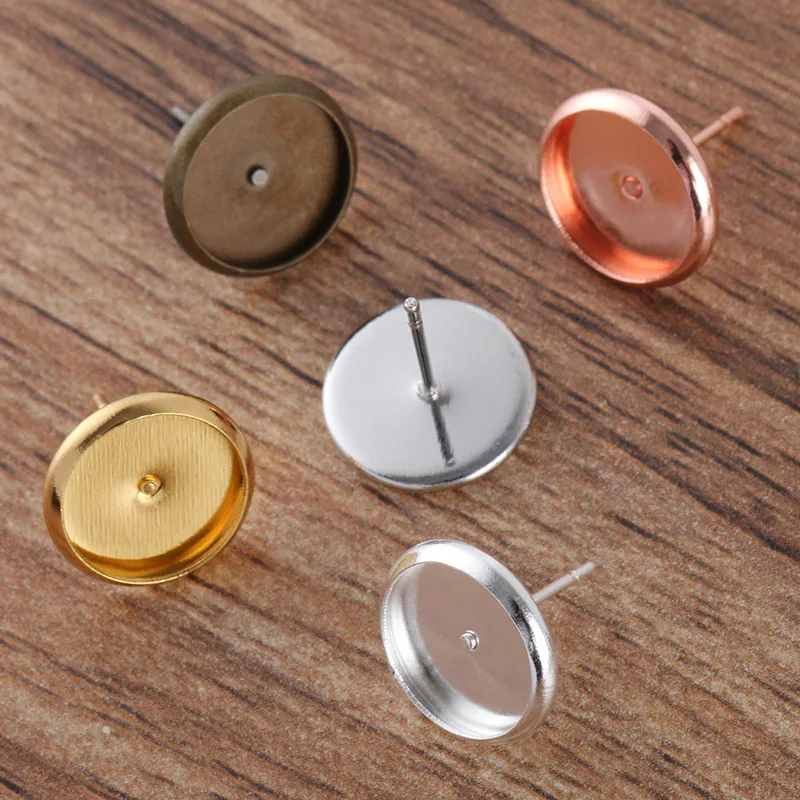 100 шт./лот 8 мм 10 12 14 16 круглая металлическая подушечка с покрытием пустые шпильки