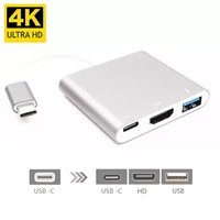 4k usb c 3 1 hub converter usb type c to usb 3 0hdmi compatible video digital av multiport adapter for macbook laptops hdtv