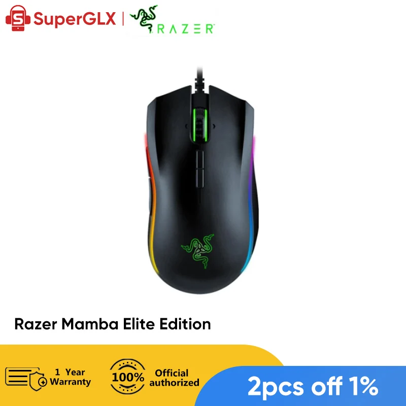 

Original Razer Mamba Elite Edition Gaming Mouse 16000 DPI Chorma Light Brand New in Retail BOX For Computer