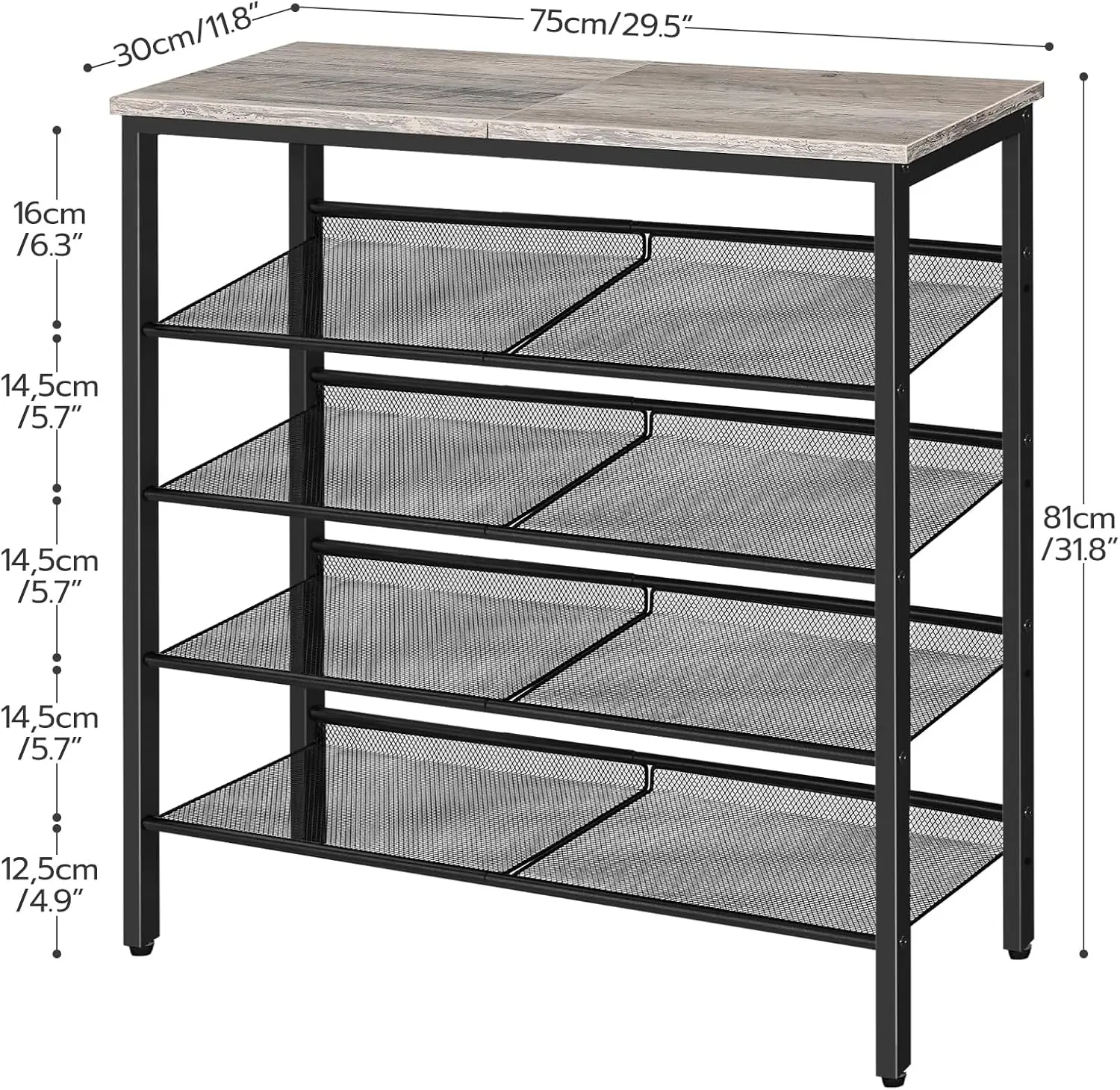 Мебель Umail стойка для обуви прихожей 5-уровневый органайзер с регулируемой сеткой