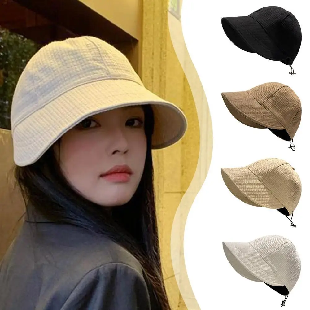 

14 Styles Cotton Women Bucket Hat Spring Summer Adjustable Outdoor Beach Sun Hats Foldable Panama Caps Ponytail Fisherman Cap