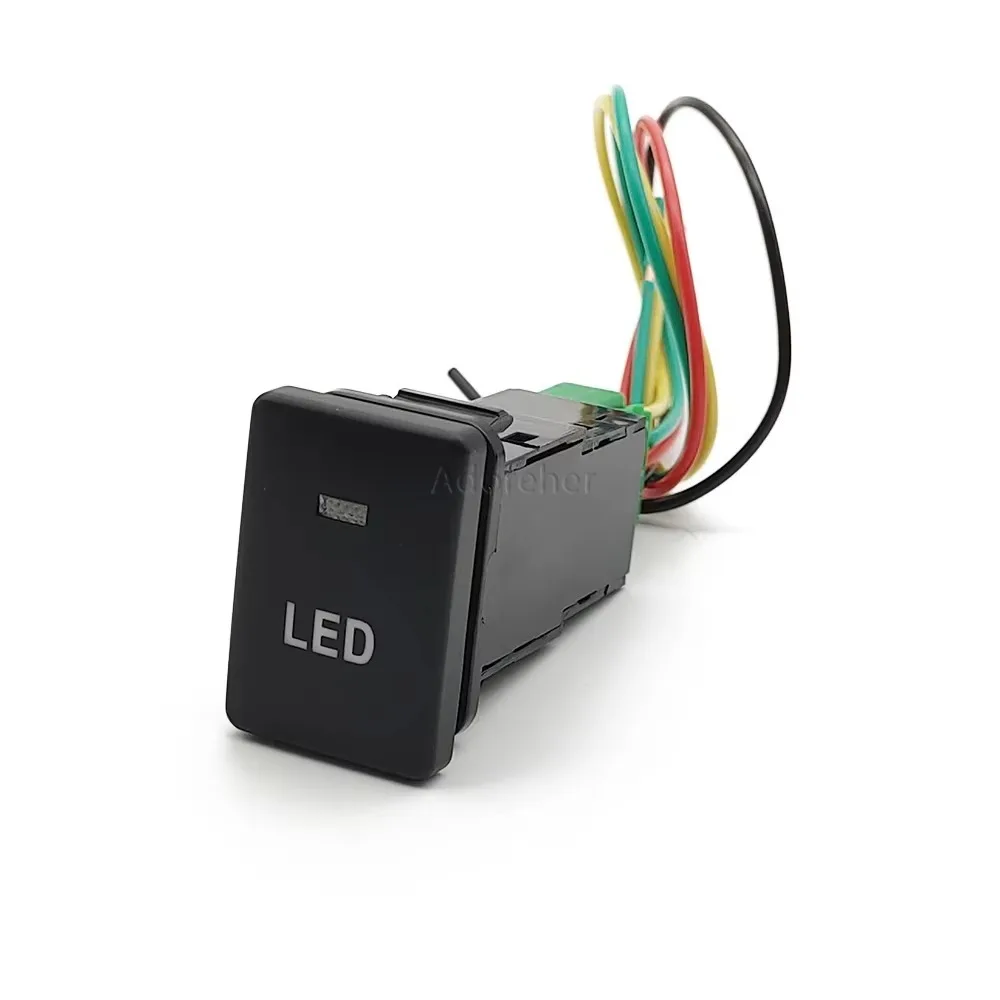 

Автомобильная оранжевая светодиодная кнопка включения света с соединительным проводом для Toyota Innova Voxy Alphard 2017-2021